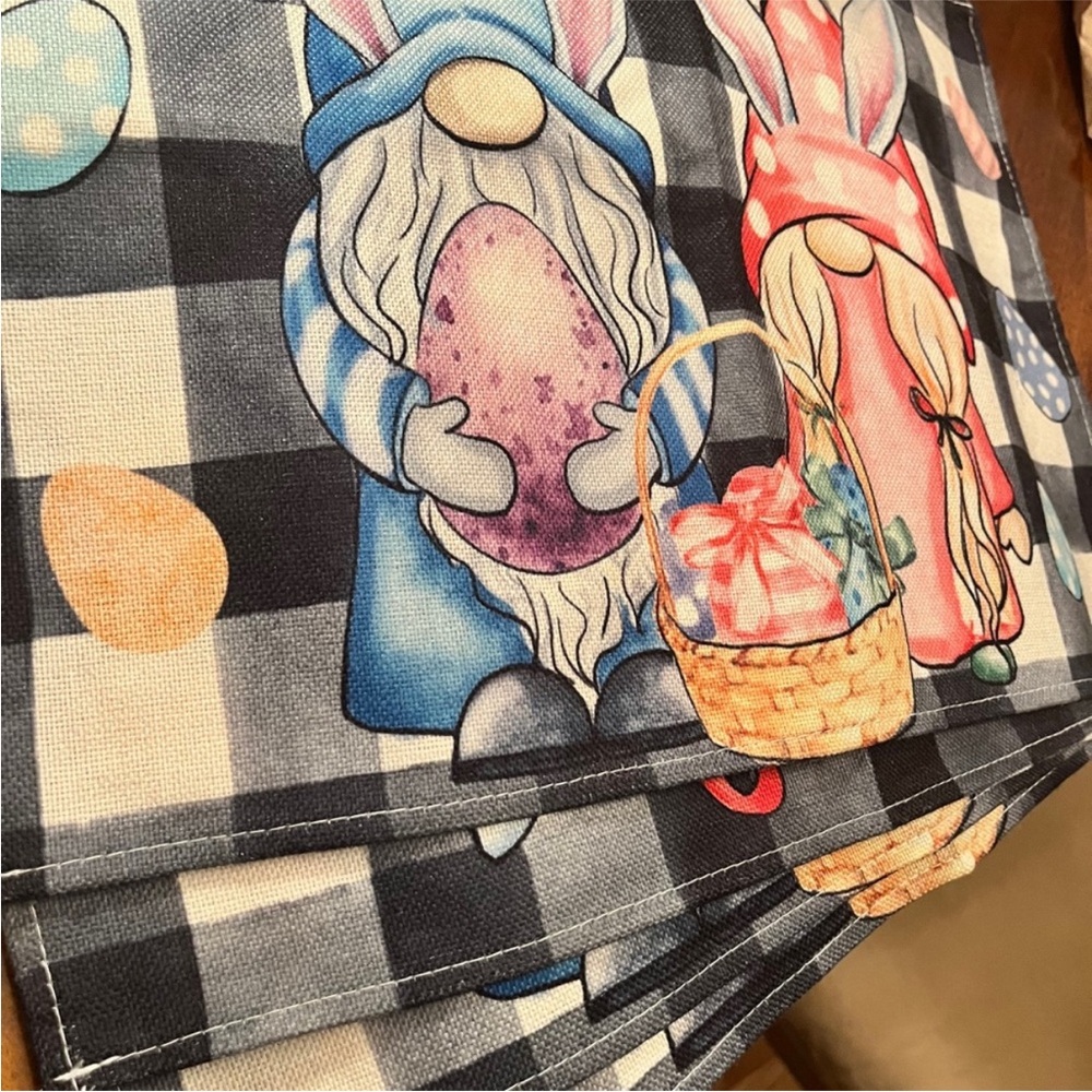 Easter Gnome Checkered Placemats - Picture 5 of 8